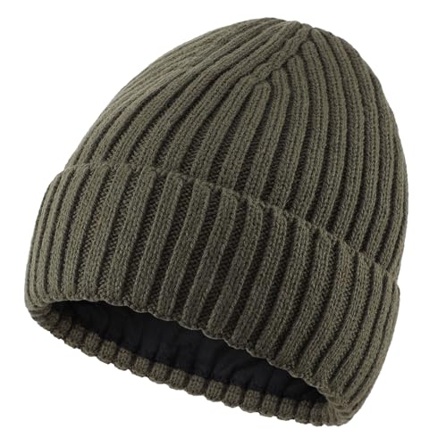 Image of Connectyle Fleece Lined Cuffed Beanie Hat for Men Women Knitted Winter Wool Beanies Skull Cap Warm Watch Hat