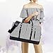 CAMTOP Weekend Travel Bag Ladies Women Duffle Tote Bags PU Leather Trim Canvas Overnight Bag (Stripe-Black) 21.3”(L) x 11.8(H) x 10.3