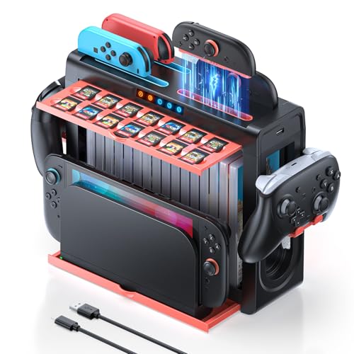 Chargeur Manette Switch OLED Support de Rangement pour Soirées Jeux en Famille