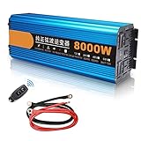 ◖ 【Inversor de energía de onda sinusoidal pura】 El inversor de energía proporciona 3000W,4500W,6000W,8000W,12000W de onda sinusoidal pura verdadera de 12 V CC a 220 V CA de potencia continua. Inversor de onda sinusoidal pura, alta eficiencia, salida estable, tecnología de alta frecuencia, se puede conectar a cualquier equipo eléctrico común sin interferencias.