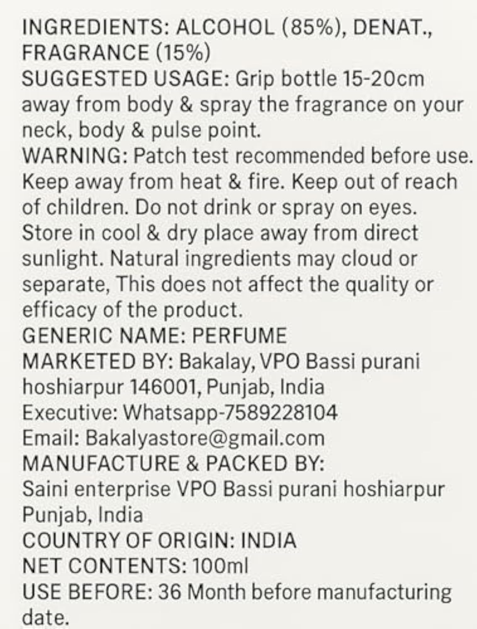 Aura Perfume Unisex 100ml, Premium Fragrance