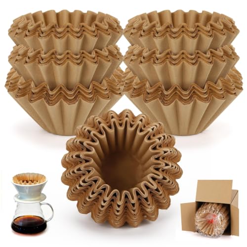 1-2 Cup Small Coffee Filters, 200Pcs Basket Coffee Filters Natural Unbleached Paper Filter for 1-2 People, Pour Over, Single Serve Coffee Makers