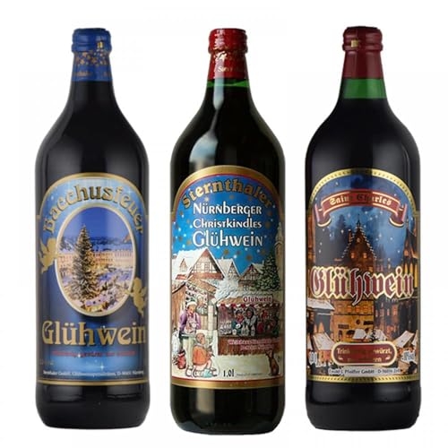 グリューワイン ホットワイン 飲み比べ ３本セット ドイツ 甘口 1000mlx3本 コラム入り