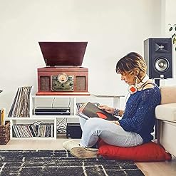 Tourne-Disque, Centre de Musique rétro en Bois Hi-FI avec télécommande, Tourne-Disque, Lecteur CD, Lecteur Cassette, Radio FM/AM, USB, AUX in – Enregistrement sur MP3, enregistreur Hello - Les Beatles, Paul McCartney, John Lennon, RIngo Starr, George Harrison Tourne-Disque, Centre de Musique rétro en Bois Hi-FI avec télécommande, Tourne-Disque, Lecteur CD, Lecteur Cassette, Radio FM/AM, USB, AUX in - Enregistrement sur MP3, enregistreur Hello – Image 3
