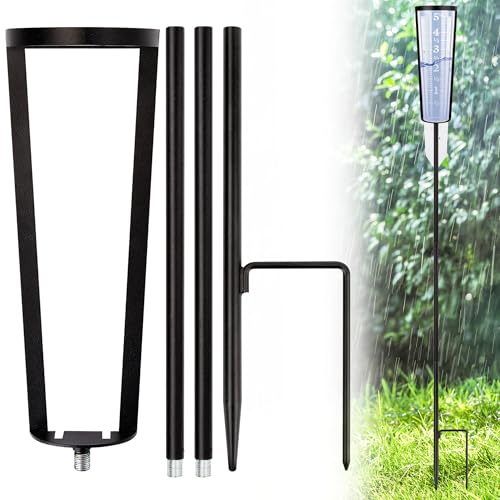 AQKILO Rain Gauge Stand Replacement for AcuRite 00850A3, Freestanding Adjustable Rain Gauge Holder Mount Accessory, 13.9 in or 23.3 in, Rain Gauge Not Included