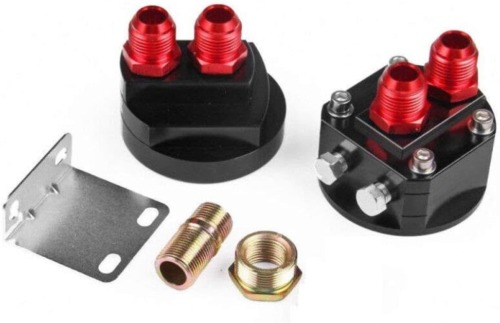 Universal Oil Filter Relocation Male Sandwich Fitting Adapter Kit 3/4X16 20X1.5