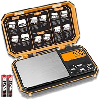 UNIWEIGH Digital Pocket Scale 200g/0.01g, Small Digital Scales, Mini Precision Gram Scale, Herb Scale, Jewelry Scale, Mini Food Scale Great for Travel, Weed, Kitchen, Coins( Battery Included )-Orange