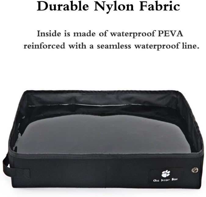 Oncpcare Travel Cat Litter Box Collapsible Portable Cat Toilet Foldable Waterproof Pet Cat Bathroom Simple Stylish Cat Litter Pan for Cat and Other Small Animal
