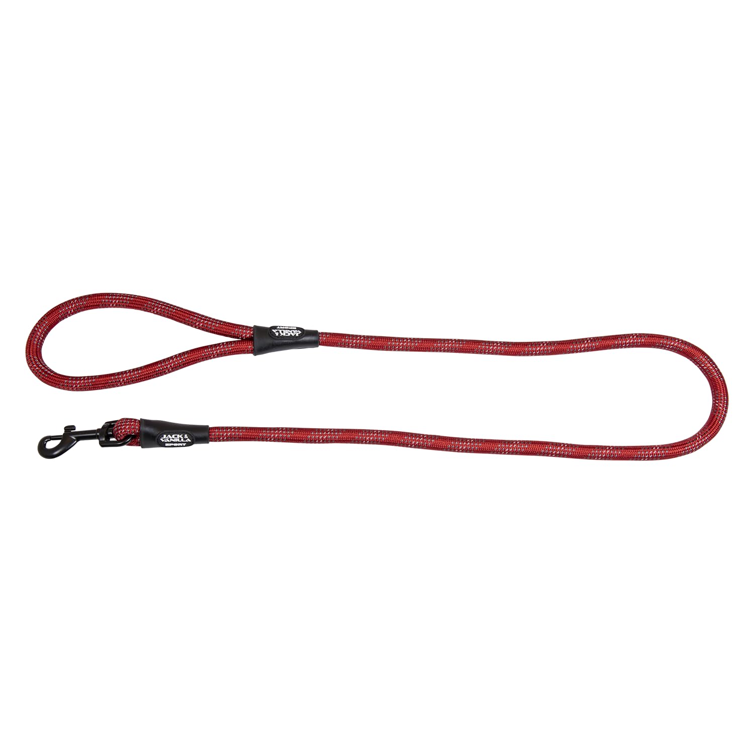 Jack and Vanilla - Luminous Dots Solid Dog Lead - Strap with Light Spots and Strong Hook for Walking, Walking, Outings - Red Colour, Size 12 mm x 120 cm