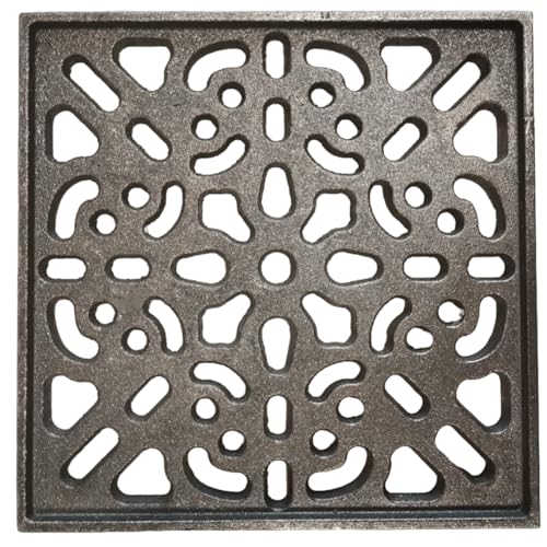 Lunaway - Rejilla de ventilación decorada de hierro fundido para chimenea y estufa | Grosor perimetral 1,5 cm | Grosor central 1 cm (20 x 20 cm)