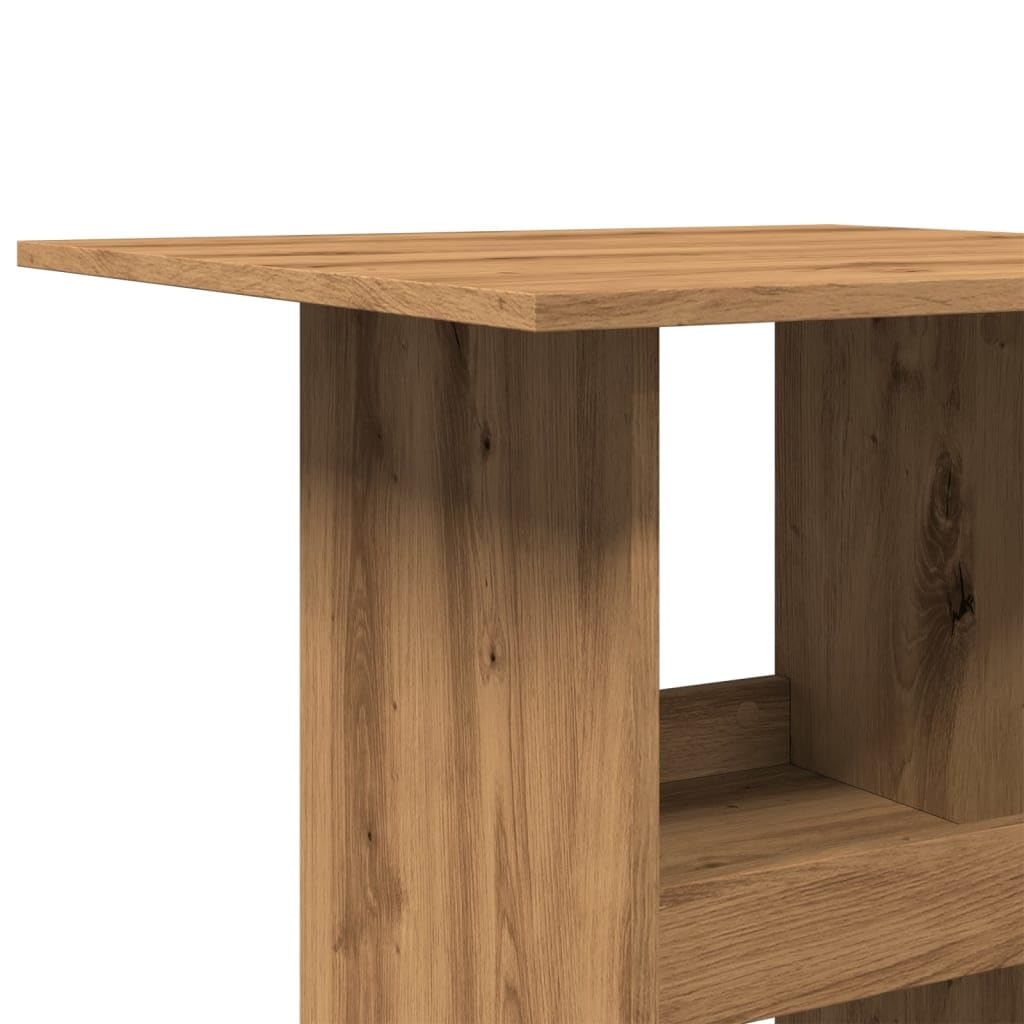 vidaXL Bartisch, Stehtisch mit Ablagen, Tresentisch Tisch für Küche Esszimmer, Küchentisch Loungetisch Bistrotisch, Artisan-Eiche Holzwerkstoff