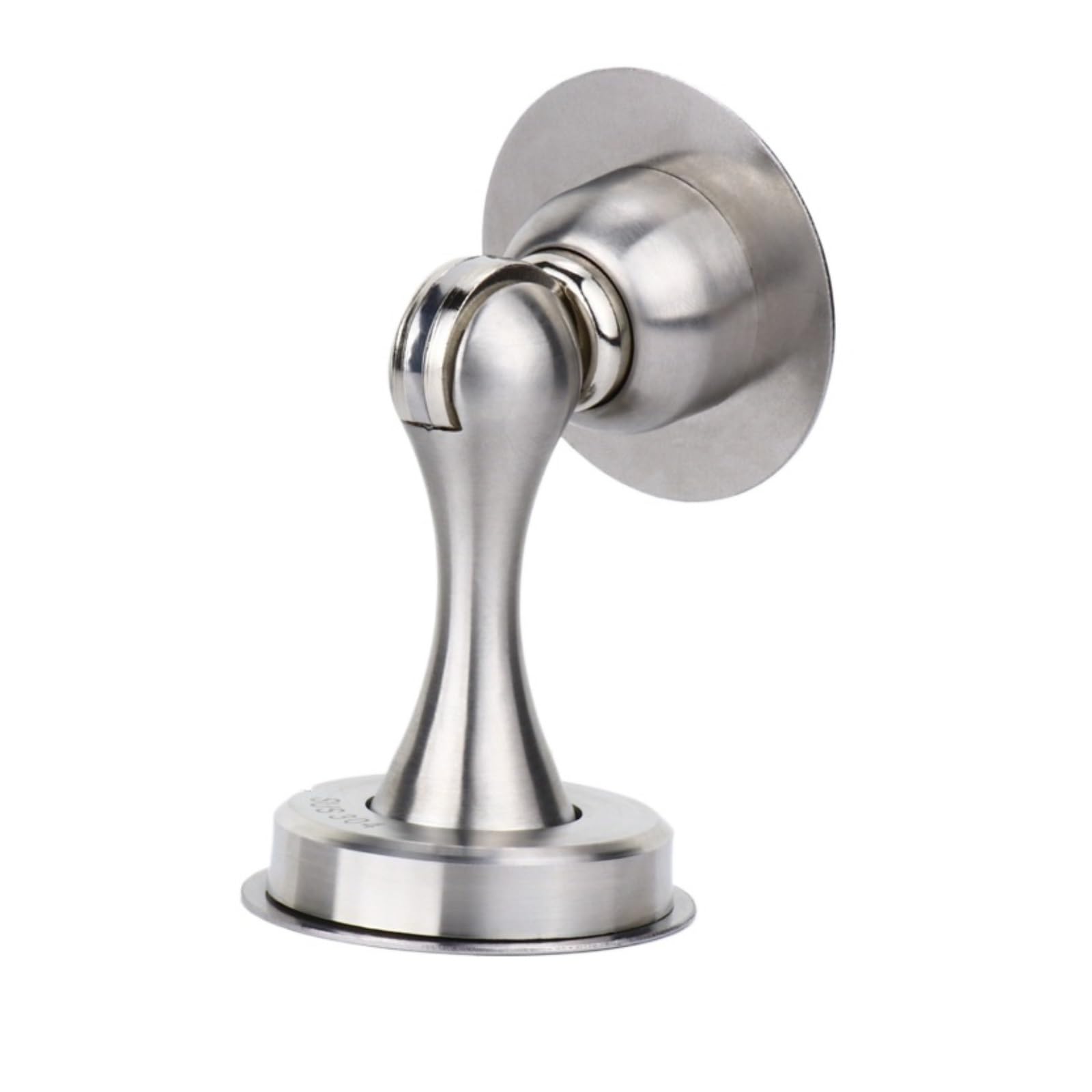 Luercher Silver Door Stop Door Stopper Magnetic Door Stop Stainless Steel Magnetic Door Catch No Drilling Screws 3M Adhesive Tape(Silver)