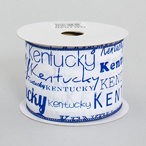 Expressions Kentucky Weiß Blau Satin Geschenkband mit Draht
