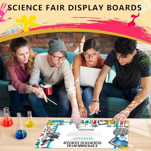 Image of HAUTOCO 3 Pcs Small Trifold Poster Board 21 x 14 inches Tri Fold Presentation Boards White Corrugated Project Boards for Science Fair, School Project, Event Displays, Business (Pack of 3)