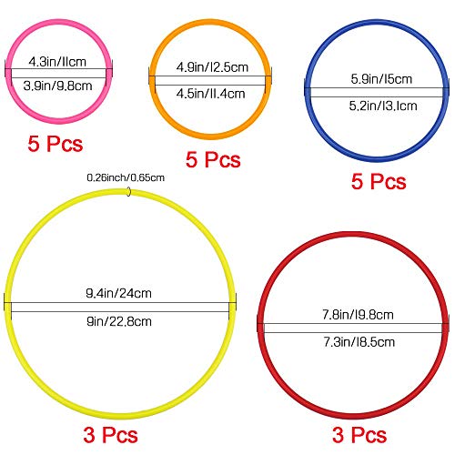 image for Hysagtek 21 Pcs Plastic Toss Rings Carnival Rings Toss Game for Kids F