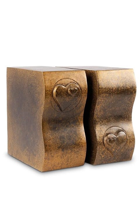 legendURN Bronze Companion urn for Ashes 'Forever in Our Hearts' | Weather Resistant Companion Urn for Ashes 'Always Together'