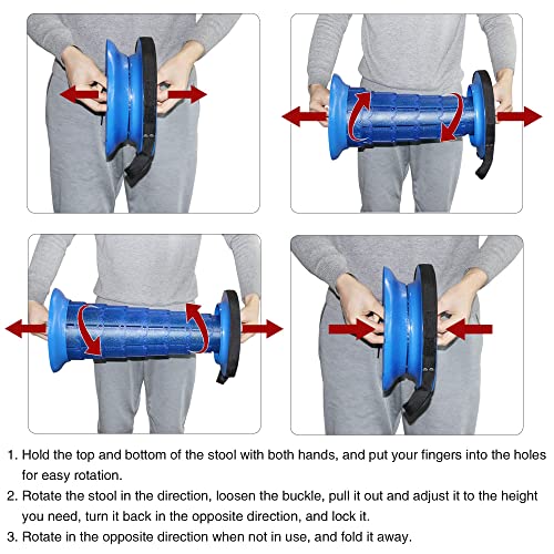 Alevmoom Telescoping Collapsible Stool,Portable Camping Stool With Cushion,Retractable Folding Stool More Sturdy Capacity 550Ib,Pop Up Telescopic Stool For Hiking Travel With Carry Bag&Carabine #TOP7