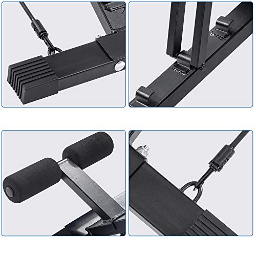 Merax Adjustable Workout Bench with Resistance Bands, Folding Utility 500LBS Super Max Weight Bench 7 Position AB Incline Gym Equipment