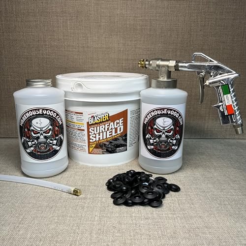 Gallon PB Blaster Surface Shield, Pro Undercoating Spray Gun, 360* Wand, 2 Quart Bottles, and 50 Rust Plugs