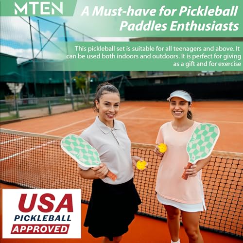 Image of MTEN Pickleball Paddles Set of 2 /4 /1, USAPA Approved Fiberglass Rackets