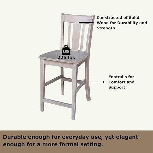 Miniatura 106 de International Concepts San Remo Taburete alto de bar, gris pardo lavado gris topo lavado,Espresso,Marrón,Beige,Negro -,Hickory/piedra