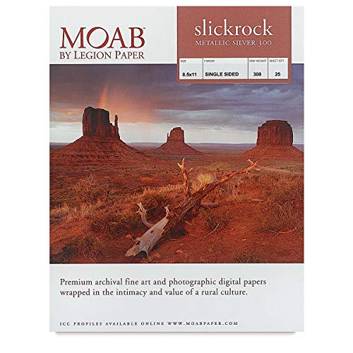 Legion Moab Slickrock Metallic Paper - 8-1/2'' x 11'', Silver, Pkg of 25 Sheets