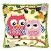 Zatrzask Kompletny Zestaw Poszewek Na Poduszkę - Zatrzask Kompletny Zestaw Poszewek Dla Zwierząt, Rodzina Sów Na Gałęzi, Poduszki Zestawy Do Szydełkowania Dla Dzieci Dorośli Początkujący, Z