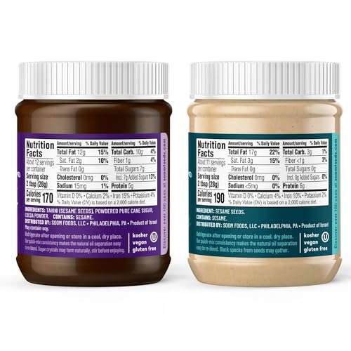 image for Soom Foods Sesame Tahini Paste Two Flavor Sampler: (1) Premium Sesame 