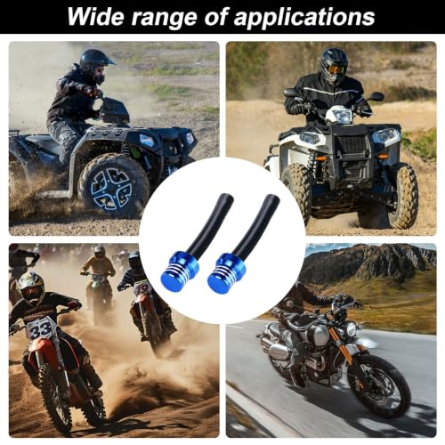Image of 2pcs Motorcycle Breather Hose Gas Fuel Tank Cap Vent, Blue | Motorcycle Gas Cap Vent Hose Tube,Aluminum Universal Breathing Tube Fits Off-Road Motorcycles ATVs /Pit Dirt Motorcycle Bike