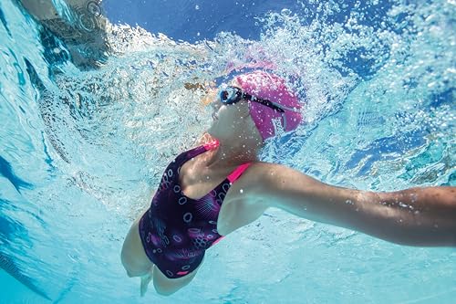 Image of Zoggs Adult Silicone Swimming Cap with Embossed Non-Slip Inner Surface, Pink, One Size