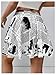 WDIRARA Women's Newspaper Graphic Print Skorts High Waist Flowy Athletic Skirts with Shorts Underneath Black and White Large