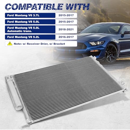 Image of Air Conditioning A /C Condenser Compatible with Ford Mustang # 4688, 7-4688, FR3Z19712B, FR3Z19712D, KR3Z19712A