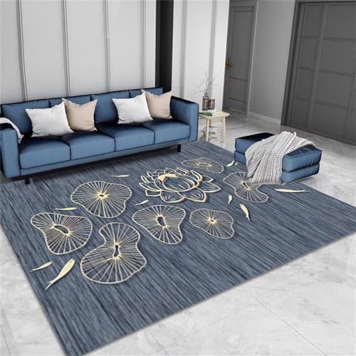 Tapis de chambre garçon bleu à rayures 60x120cm pour lit - 2