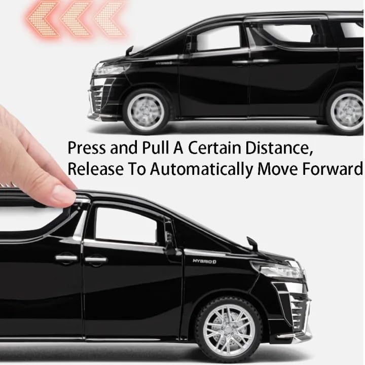 Image of Alokik Enterprise 1:32 Alphard 2021 Model Die-Cast Metal Pull Back Car with 6 Openable Doors with Sounds and Lights Toy Decoration Car Best Gift Toys for Kids【White】