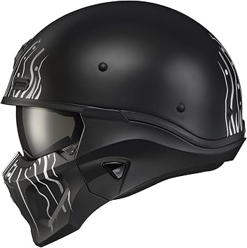 ScorpionEXO Covert X مفتوح الوجه نصف شل 3/4 وضع خوذة دراجة نارية Comm جيوب مكبرات الصوت جاهزة DOT