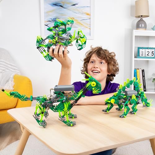 Basic Fun K'NEX Dynamic Dinos – Ensemble de Dinosaures à Construire avec Sac zippé – Jeu STEM pour Enfants à partir de 7 Ans