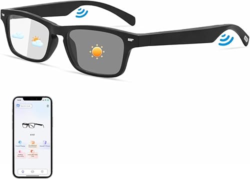 Miniatura 13 de Lentes inteligentes para mujer, lentes filtrantes de luz azul, Bluetooth 5.3, audio y micrófono, tacto inteligente, sonido claro de oído abierto,