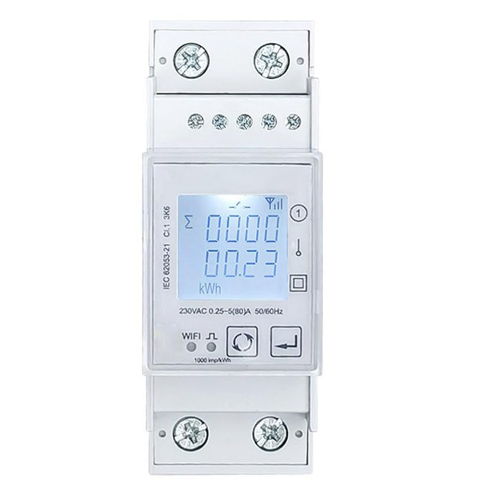 Tuya Smart ZigBee - Contatore di energia monofase, 80 A, Din, monitor di potenza, KWh, Wattmetro, voltmetro, 110 V, 220 V, 50/60 Hz
