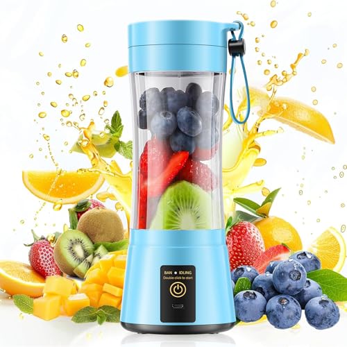 Image of Personal Cordless Portable Mini Blender - 380ml Small Smoothie Blender | Portable Blender with Lightweight Juice Cup, Quick Blend, Easy Clean, BPA-Free, Ideal for Fresh Juice for Gym /Travel /Office