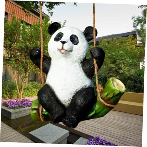 Statue de jardin panda résistant aux intempéries pour déco de cour