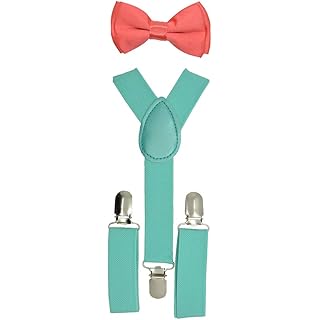 Baby Toddler Kids Children Boys Girls Y-Back Elastic Suspender & Bow Tie Plain Or Design Set
