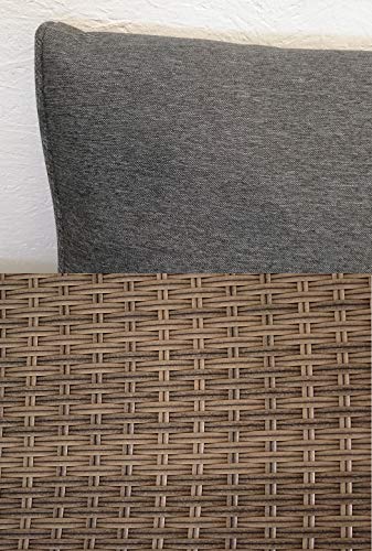 KMH Polyrattan Lounge Set MÜNCHEN Naturfarben - Große Garten Sitzgruppe Gartenlounge inkl. Auflagen und Kissen - Moderne… – Bild 6