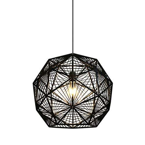 Lustre noir mini suspension de plafond en fer forgé style Lingbi pour salon