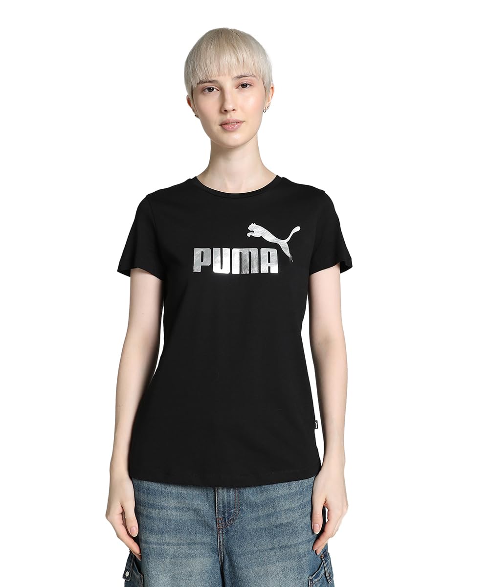 Kadın ESS+ Metallic Logo Tee T-shirt