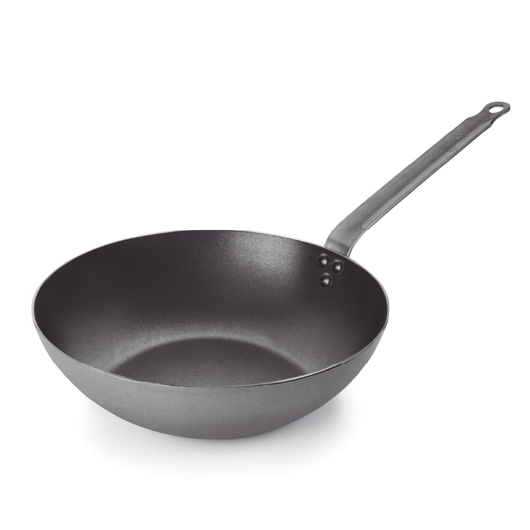 LACOR - 63233 - Wok Ferrum, Wok Hierro 100% Natural con Antiadherente Tri-Capa, Libre de PFOA, Mango Ergonómico, Apto para Todo Tipo de Cocinas, Alta Conductividad Térmica, Ø32 cm, Espesor 2 mm