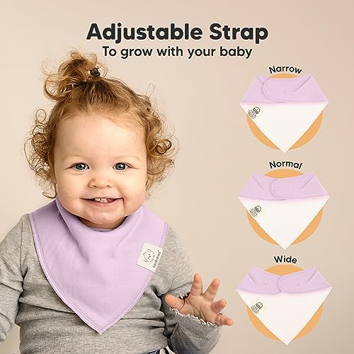 Image of KeaBabies 8pk Organic Baby Bandana Bibs for Drooling and Teething (Lilac)