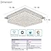 Horisun Minimalist Crystal Chandelier LED Ceiling Light Fixture 4000K Dimmable Flush Mount Ceiling Lamp Square Pendant Lamp for Dining Room, Bathroom, Bedroom, Living Room, Kitchen, Hallway