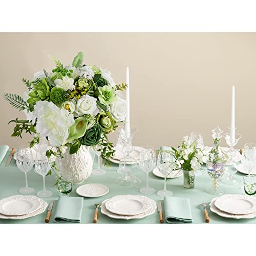 Artificial Flowers Bulk Faux Flowers Combo And Artificial Foam Fake Rose Silk Flowers With Leaves For Diy Wedding Bouquets Bridal Shower Centerpieces Arrangements Table Chaircake Home Kitchen Decor #TOP3
