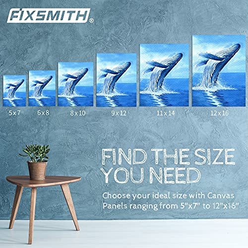 Image of FIXSMITH Painting Canvas Panels - 9 x12 Inch Canvas Panel Super Value 12 Pack,100% Cotton,Primed Canvas Board,Acid Free,Artist Canvas Boards for Professionals,Hobby Painters,Students & Kids.