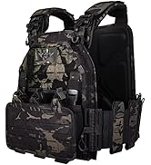 YAKEDA Multicam Tactical Vest for Men Cordura Quick Release Laser-Cutting Modular Military Lightw...